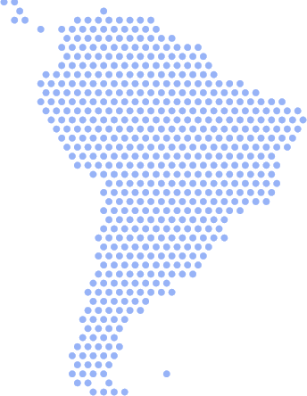 Mapa de Sudamérica con presencia de estacka